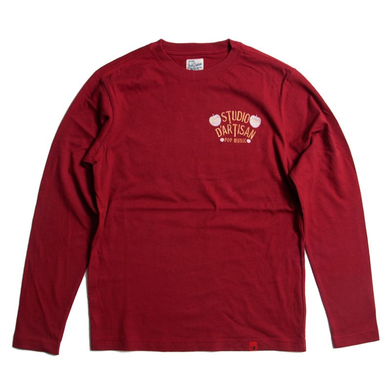 Long Sleeve Embroidered Shirt (Burgundy 