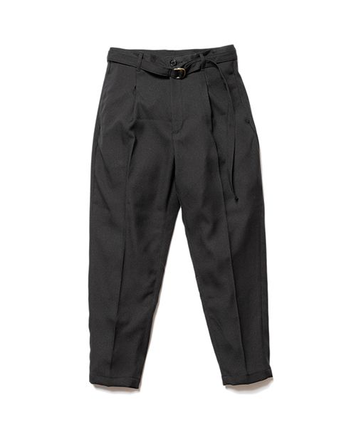 M-19101 / RETRO POLYESTER TWILL / BELTED WIDE TAPERED PANTS