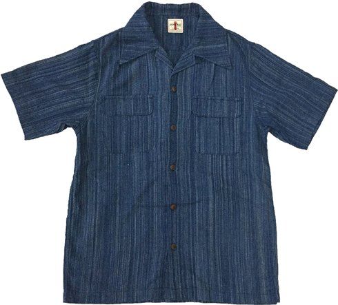 Samurai Jeans Sos18s02 Shijira Weave Open Collar Shirts