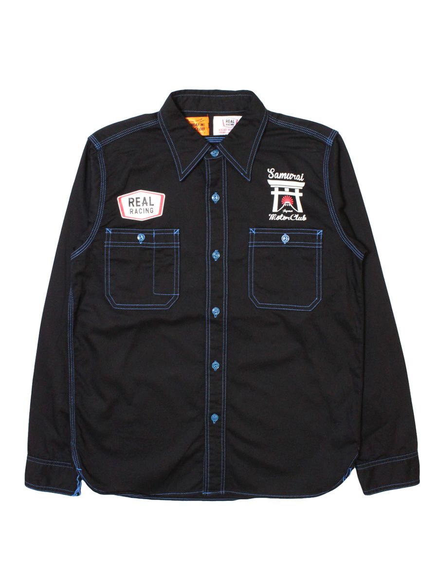 samurai jeans smws14l02blk samurai motor club 2014a w real racing collaborationwork shirt black momotaro jeans oni denim samurai jeans studio d artisan japanese denim denimio